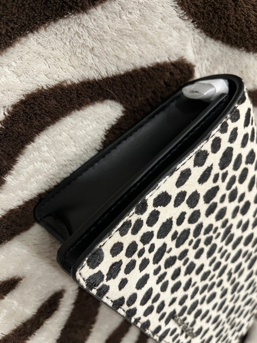 NEW!! Michael Kors Animal Print Jet Set Small Calf Hair Flap Chain Crossbody - Picture 7 of 14